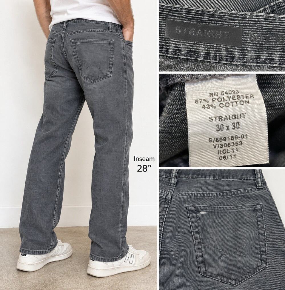 Y2K Indie Sleaze Gap Men's Straight Leg Jeans Size 30 Gray Black Wash 2000s